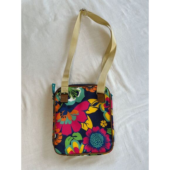 Lily Bloom Cross Body Handbag/Purse Adjustable Strap, Flowers, Blue, Colorful - Picture 4 of 10